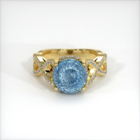 6.99 Ct. Greyish Blue Sapphire Ring, 18K Yellow Gold 1